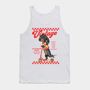 Cute Funny Dachshund Wiener Dog Vintage Skateboard Tank Top